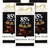 Lindt EXCELLENCE Chocolade Reep Puur - 85% Pure Chocoladereep - 100g per reep - 3-pack - Geschikt voor Chocolade Fondue