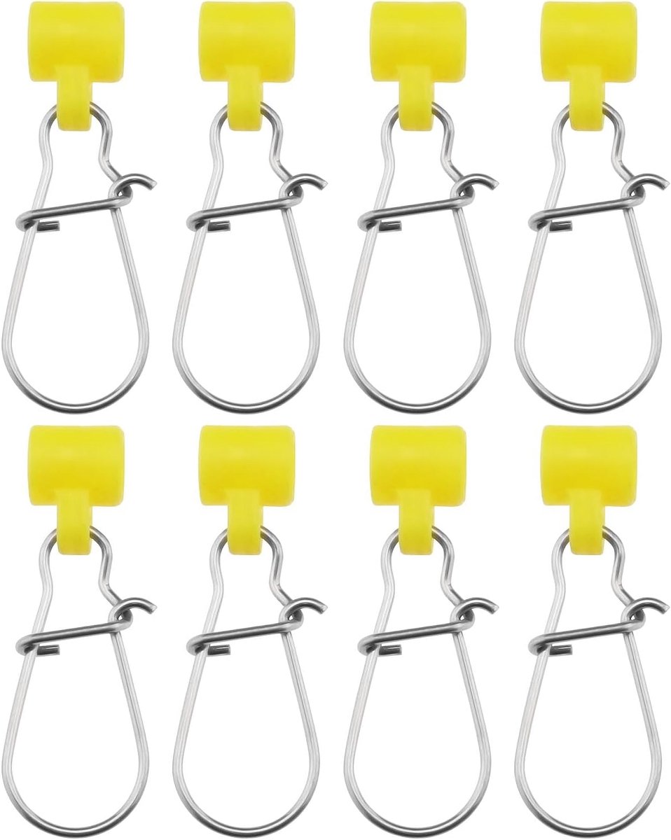 SnelShoppen - 50Pcs Vislijn Sinker Slide met Duo Lock Clips - Rvs en Kunststof Sinker Slider met Haak Snap Connector voor Vissport