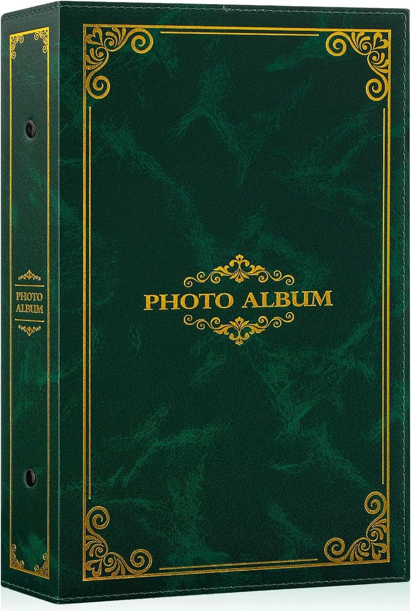 SnelShoppen - Fotoalbum 6x4 Slip in, Traditioneel Klassiek 300 Pockets, Leerachtig, Geschikt voor 10x15cm Landschapsfoto's, Groene Kleur, Perfect Cade