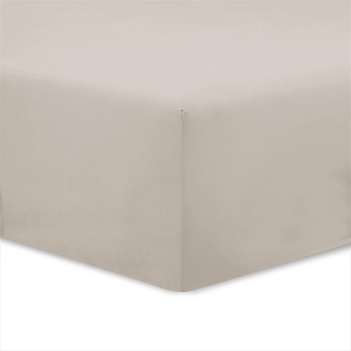 SnelShoppen - Fitted sheet Beige 160x200 cm - 100% Katoen - 25 cm Hoog - Zacht en Duurzaam - Perfect voor Bedden, Logeerkamers en Kinderen