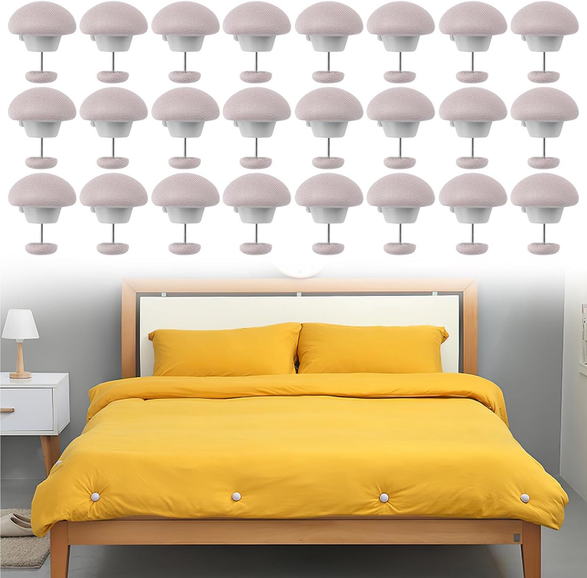 SnelShoppen - 24 Stuks Duvet Clips, Bedcover Klemmen, Antislip Mushroom Design, Ideaal voor Dekbed en Beddengoed, Perfect voor Thuisgebruik