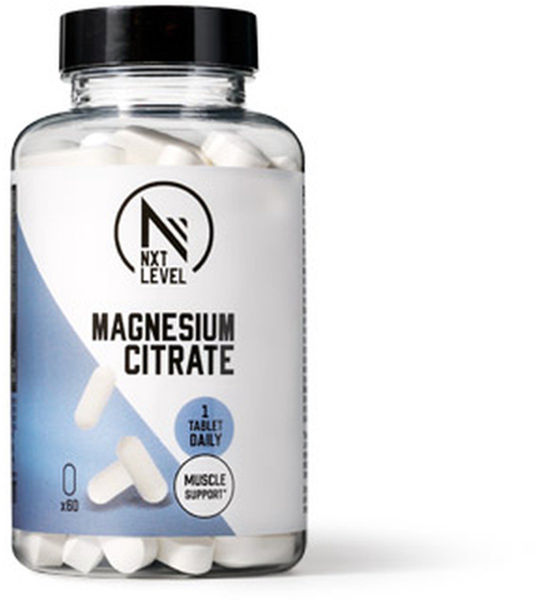 NXT Level® Magnesium Citraat - 60 Tabletten - Zuivere Vorm - Hoge Dosering