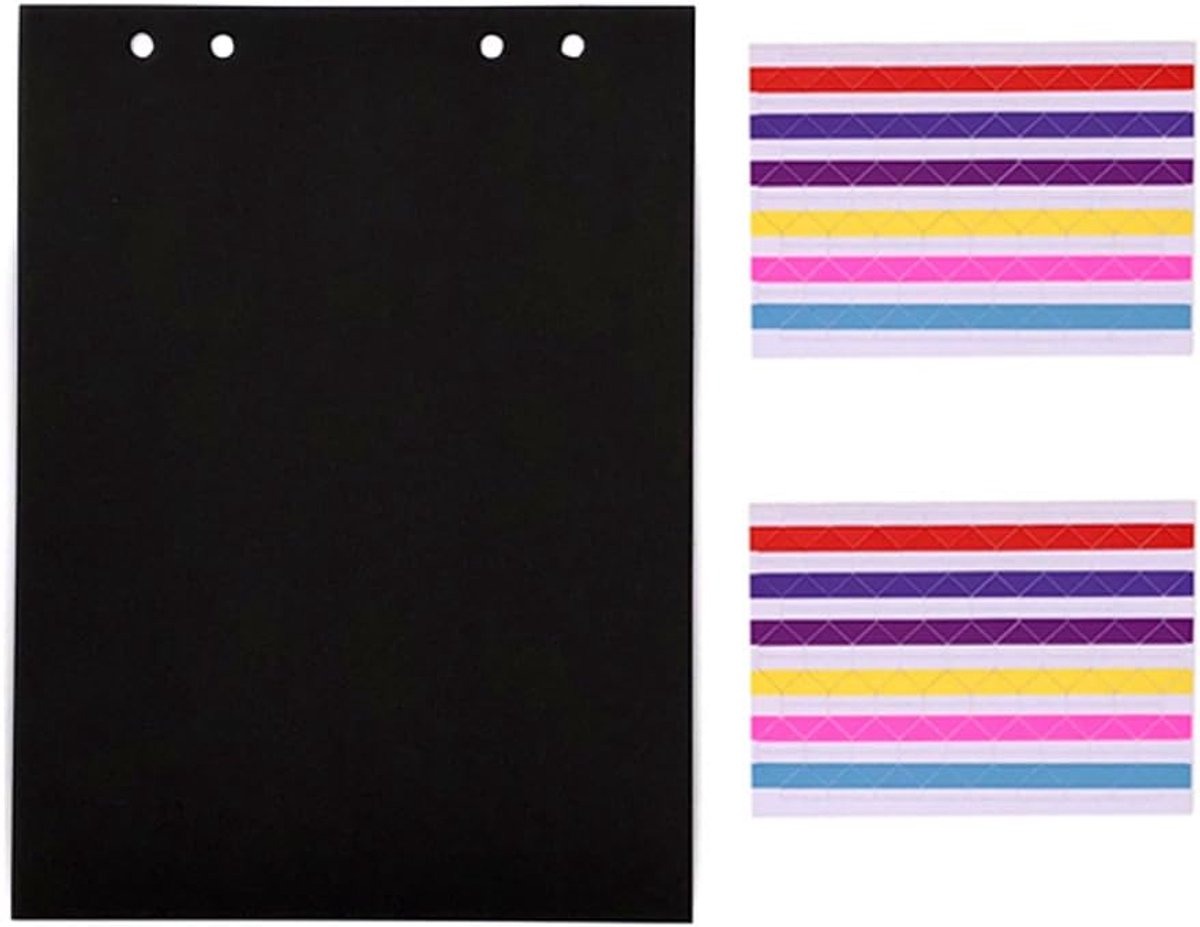 SnelShoppen - Fotoalbum zwart met vervangende pagina's, 23.5x17.5 cm, geschikt voor scrapbook, 20 stuks, hoogwaardige karton, voor foto's van 8x6 en 6