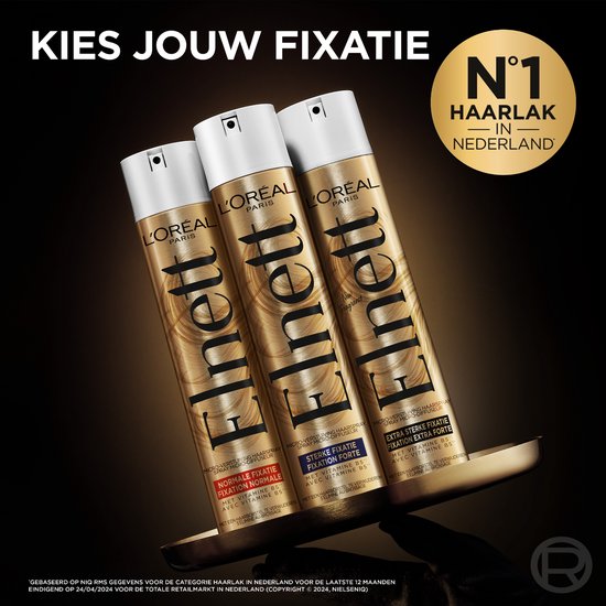 L'Oréal Paris Elnett Satin - Sterke Fixatie Haarlak - natuurlijke look en een zijdezacht gevoel - 400ml