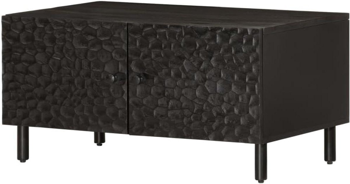 Moderne salontafel - Bijzettafel met deuren - Woonkamer inrichten - Massief mangohout - 80 x 50 x 40 cm