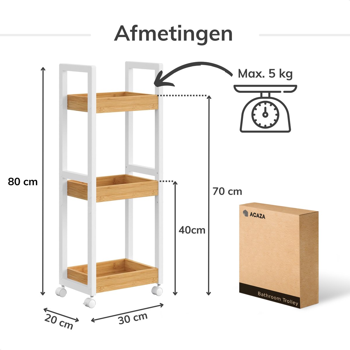 ACAZA ACAZA Trolley Keukentrolley - afbeelding 2