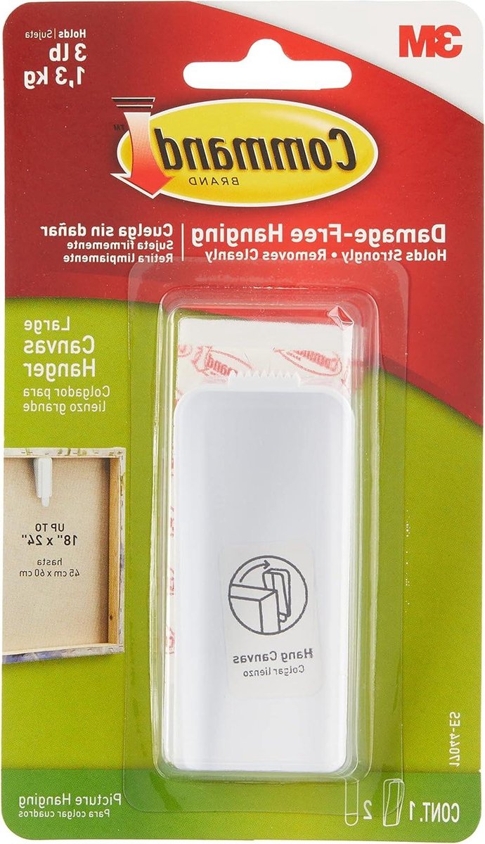 Canvas Hanger - Wandhaak - Decoratie Ophangen - Schadevrij Verwijderbaar - 45 cm Breed - Wit
