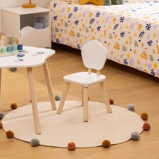 Atmosphera Kinder stoeltje Presidente - 4x - wit - hout - D23 x H48 cm - bijzet stoeltjes voor kinderen van Atmosphera — afbeelding 2