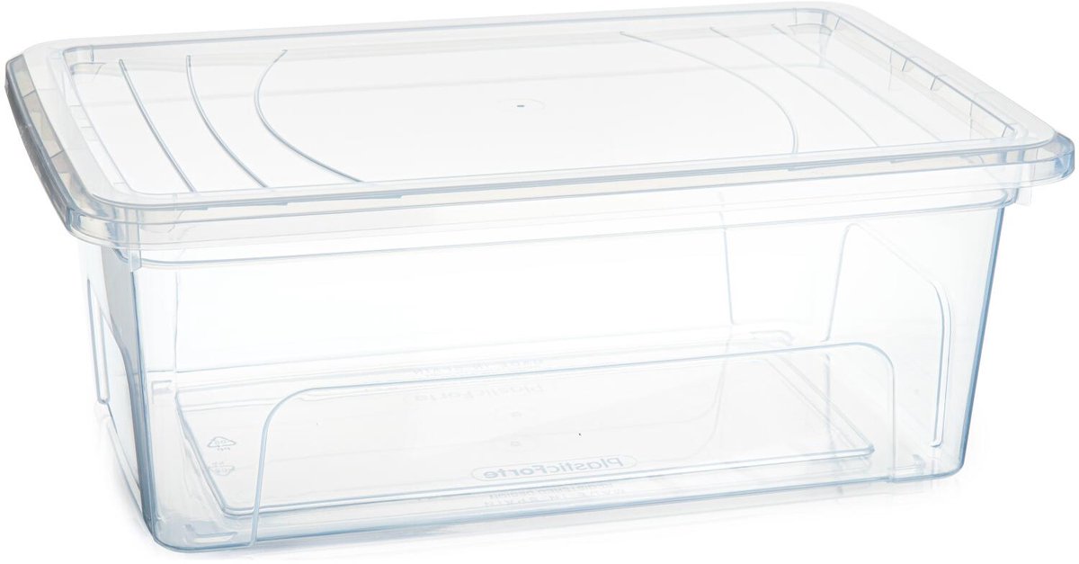 Plasticforte Opslagbox Easy met deksel - 4x - 9.7 Liter - 40 x 26 x 15 cm - transparant - kunststof
