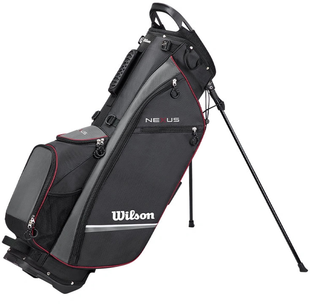 Wilson Nexus Golftas standbag zwart grijs rood