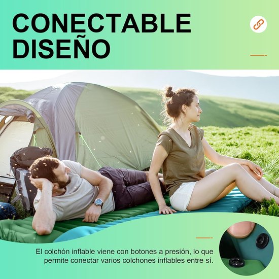 Ultralicht Opblaasbaar Matras Voor Eenpersoonsbed Met Kussen - Camping Outdoor Strand Wandelen - Draagbaar.getZelfopblazend Matras van Merkloos — afbeelding 3