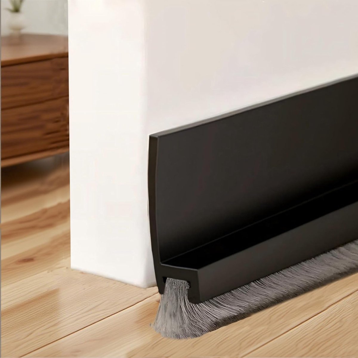 SnelShoppen - Draught Stopper Deur Sealing Brush met Zelfklevende Strip, 100 cm, Zwarte Deurafdichting, Effectieve Luchtdichting voor Thuisgebruik
