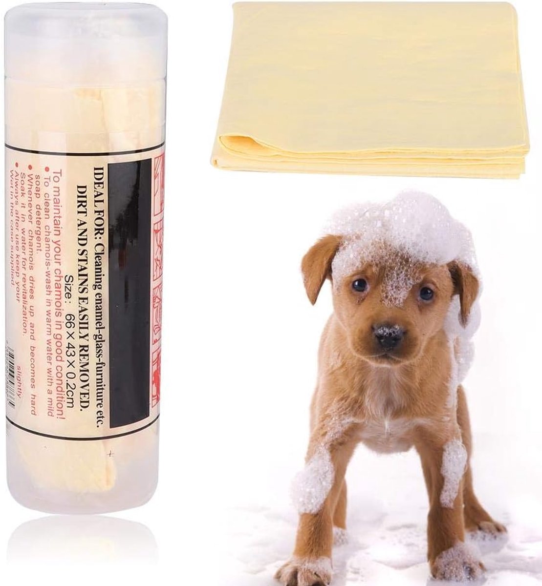 SnelShoppen - Super Absorberende Hond en Kat Handdoek - Gele Badhanddoek voor Dieren - Ideaal voor Douche, Auto en Meubels - Zacht en Praktisch - 1 St