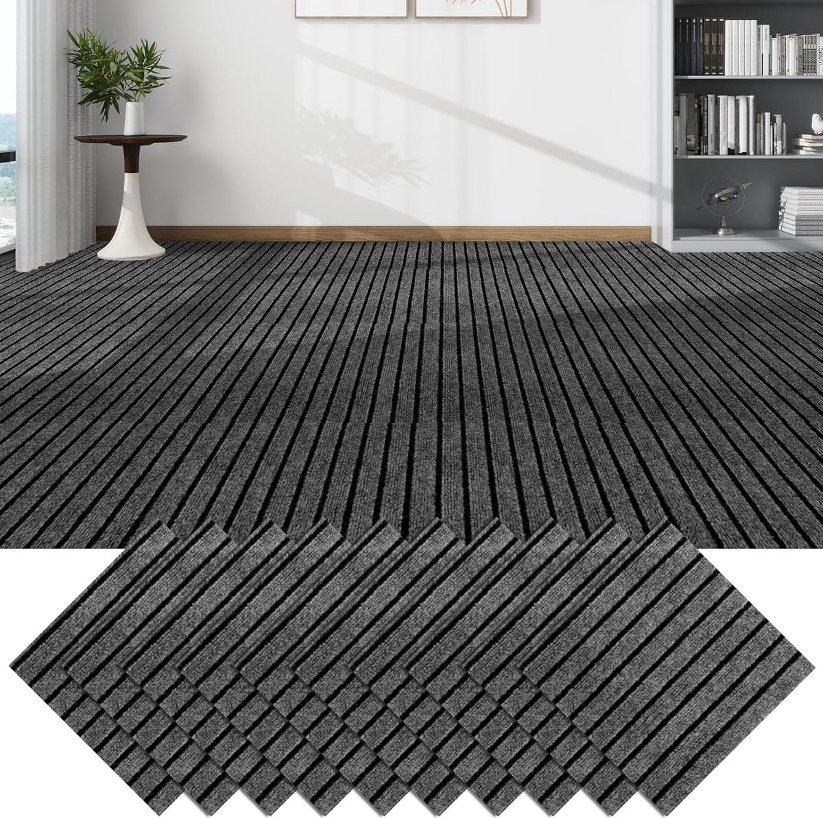 SnelShoppen - 30 Stuks Zelfklevende Tapijttegels 30x30 cm - Duurzaam Polyester - Ideaal voor Kantoor, Woonkamer, Balkon - Eenvoudig aan te brengen
