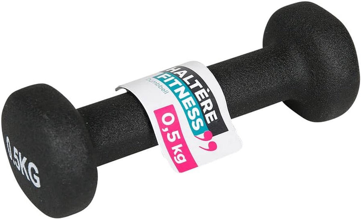 SnelShoppen - Yoga Dumbbell 0,5 kg - Kettlebell voor Thuisgym - Perfect Grip - Gemaakt van Gietijzer - Ideaal voor Squats en Lunges - Zwart