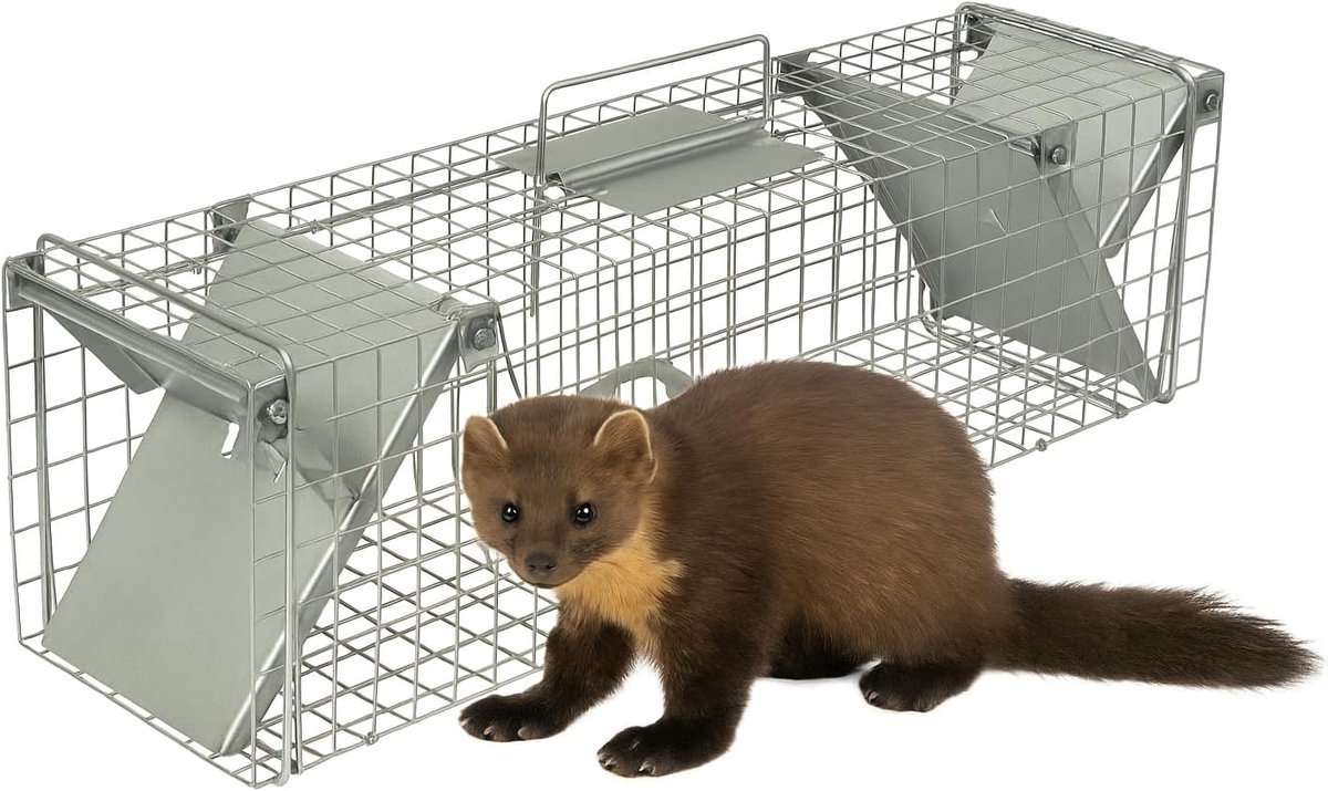 SnelShoppen - Marterval 85 cm Lang Levense Val voor Marters, Dierenbestrijding, Dierenvangnet, Veilig en Effectief, Buiten, Tuin, Jacht, Professionele