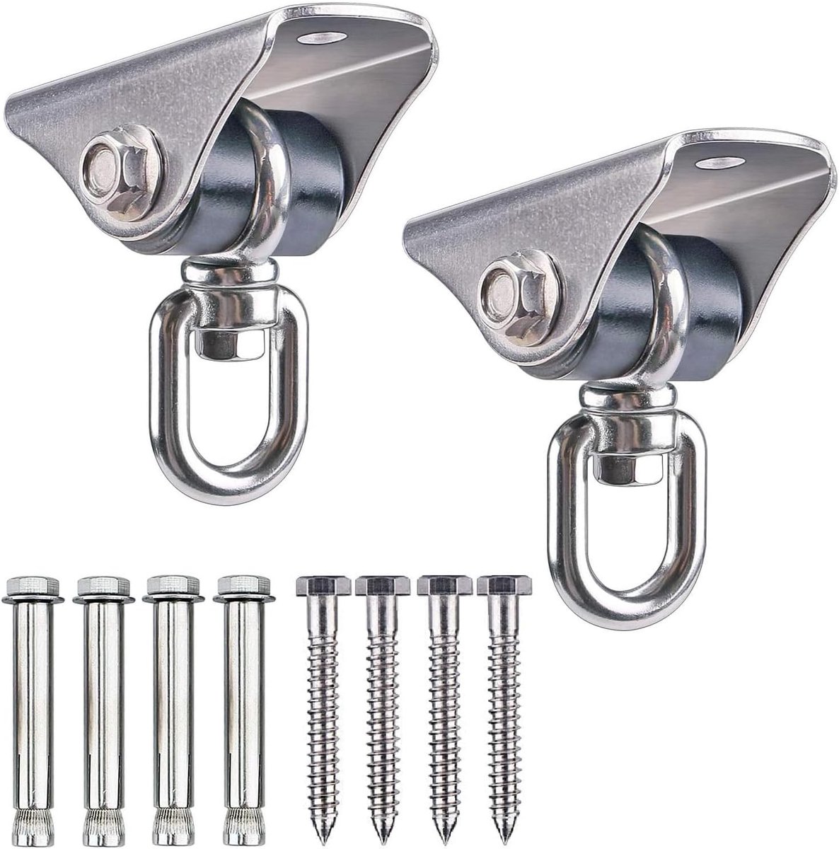 SnelShoppen - 2x Heavy Duty Swing Hanger Set - 360 Rotatable Hammock Ceiling Hook - Sterke Beugel voor Houten/Concrete Beugels - Perfect voor Hangstoe