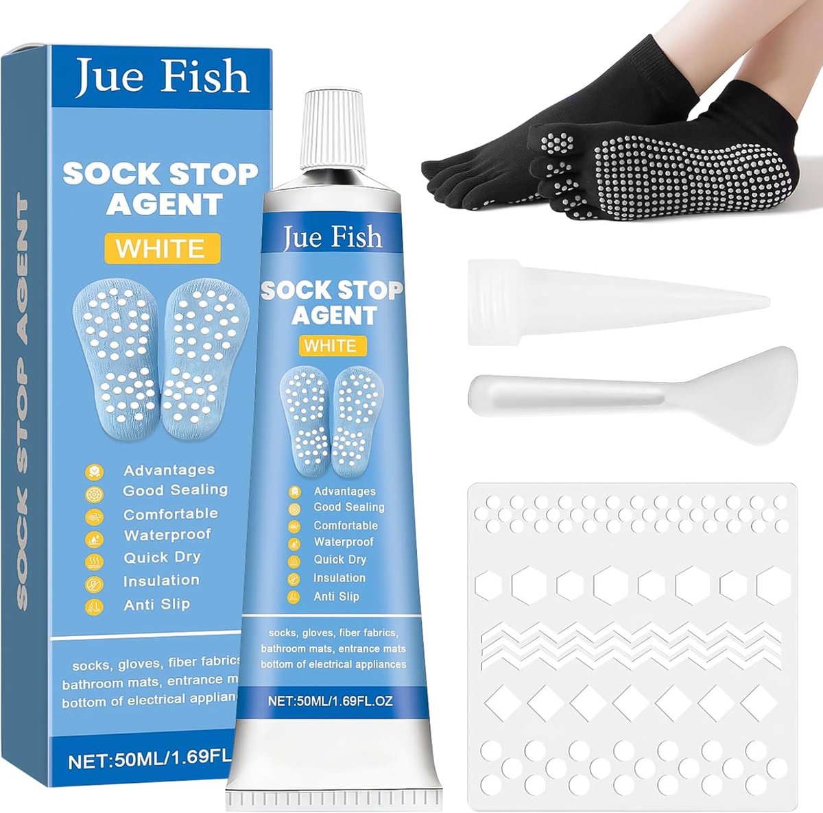 Sokken Antislip Lijm - 2 x 50ml - Zelfklevend - Voorkomt uitglijden - ShopVlot