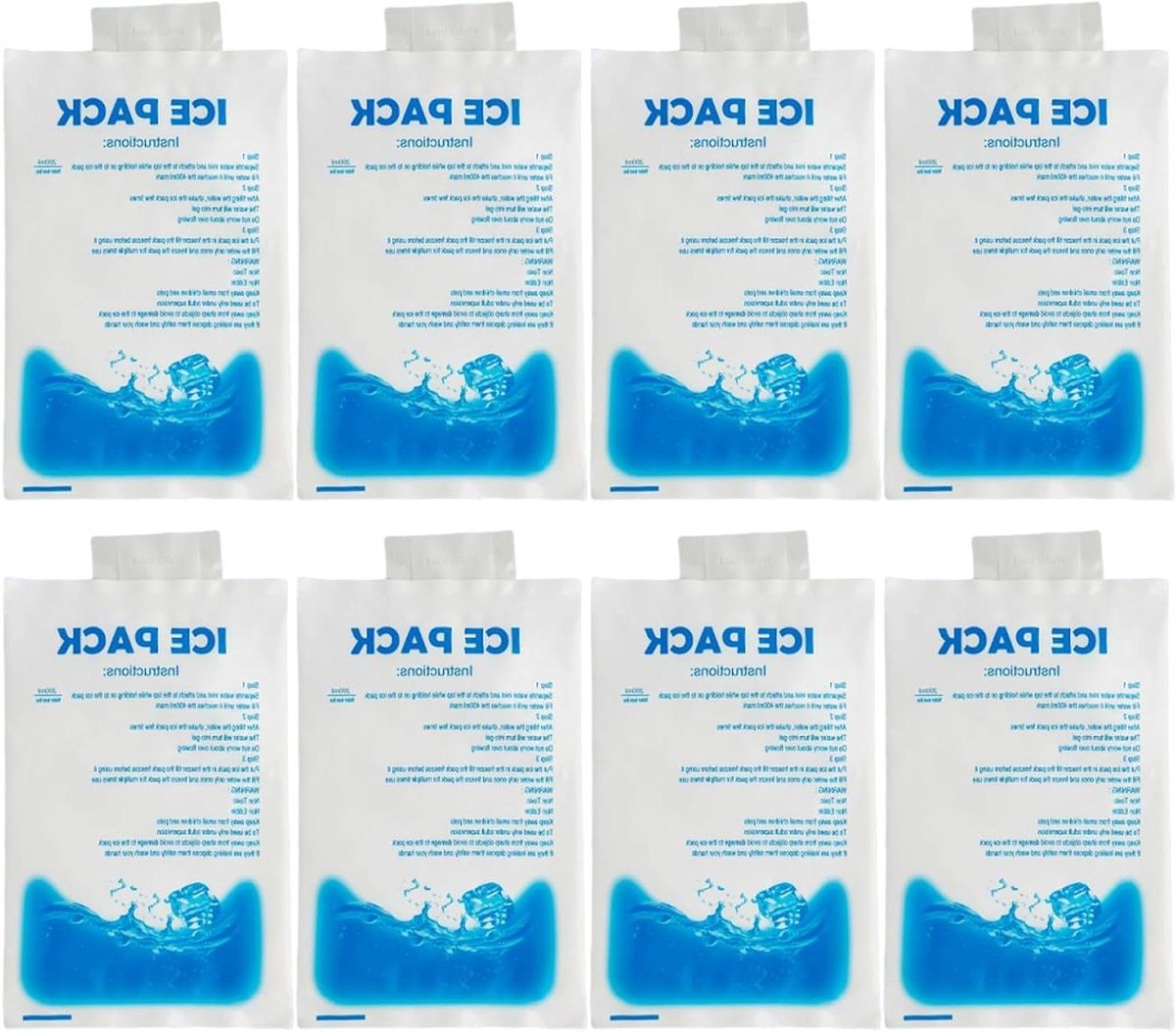 Gel Koel Elementen - Herbruikbare Koelpacks - Voedsel Koel Houden - Lekvrij en Stevig - 8 Stuks 200ml - Blauw