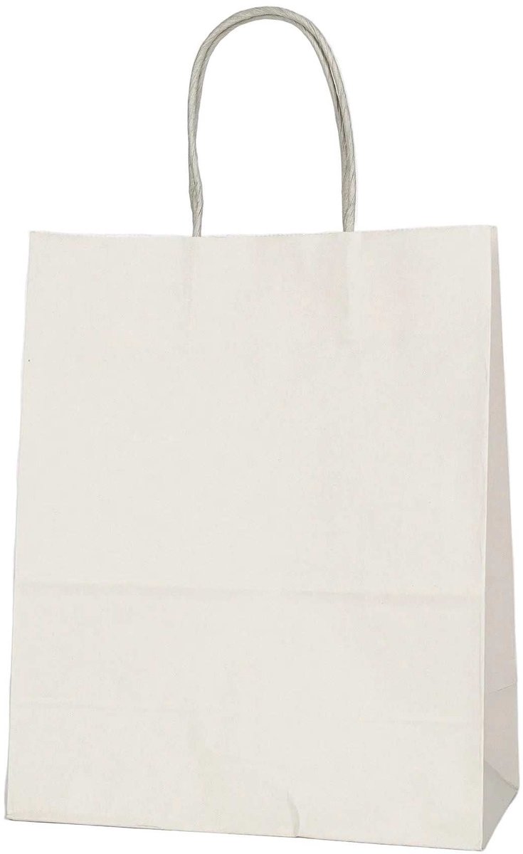 Papieren Draagtas - 60 Stuks -Off White- 22x27x11cm - Papieren Tasjes - Kraft Tas - Tassen - Cadeau Tas - Hoogwaardig Kraft Papier - Eco-vriendelijk - Ideaal voor Geschenken - Lasentopack