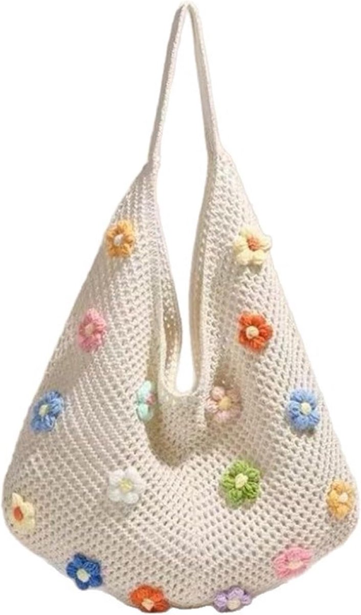 Strandtas voor vrouwen - gevlochten riet - vintage stijl - ideaal voor vakantie - ShopVlot