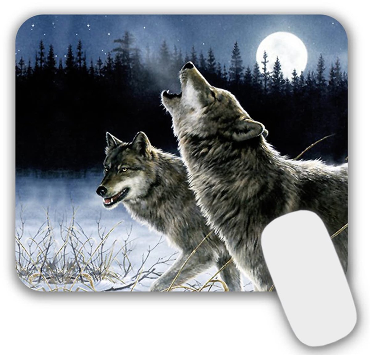 Muismat klein 24 x 20 cm - wolf motief - standaard formaat - ideaal voor gamers - ShopVlot