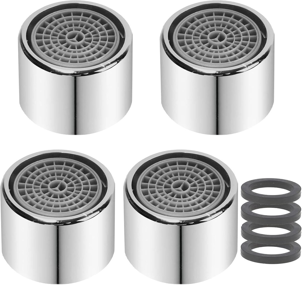 SnelShoppen - Chedin M22 Jet Regulator Mengmond Aerator 4-Delig Set Kraan Bubbler, Mengcartridge Faucet Filter, Honingraat Perlator Chroom Geplateerd