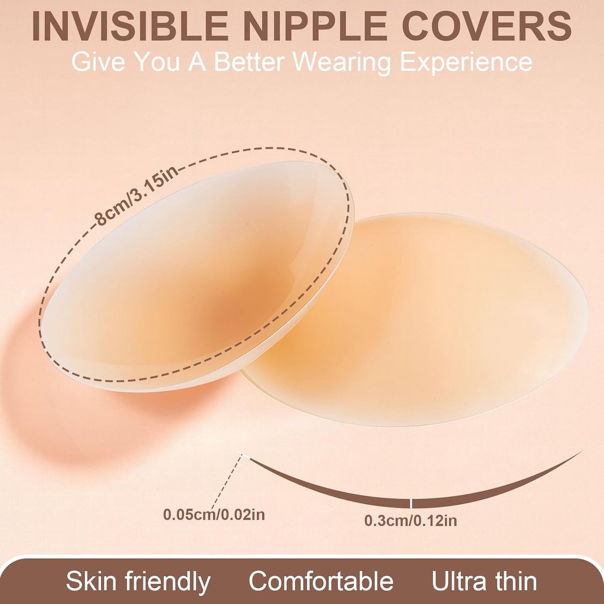 Nipple Pads voor vrouwen - 2 paar siliconen nipplcovers - zelfklevend - herbruikbare bescherming - ShopVlot