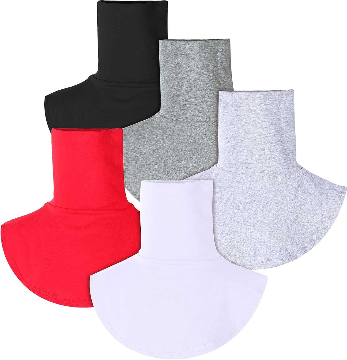 Fake Turtleneck Dickey Collar 5pcs - Rood, Zwart, Wit, Donkergrijs, Grijs - Vrouwelijke stijl - Ideaal voor laagjes - ShopVlot