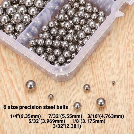 Solidchoice - 670 Stuks Stalen Kogellagers Set in 6 Maten van Solidchoice — afbeelding 2