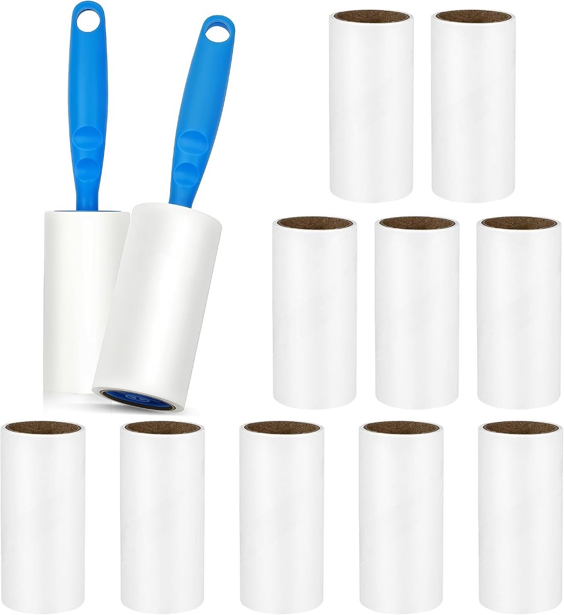 Pluizenroller 12 Rollen 1080 Vellen - Extra Kleverig - Ergonomische handvatten - Verwijdert eenvoudig dierharen - ShopVlot