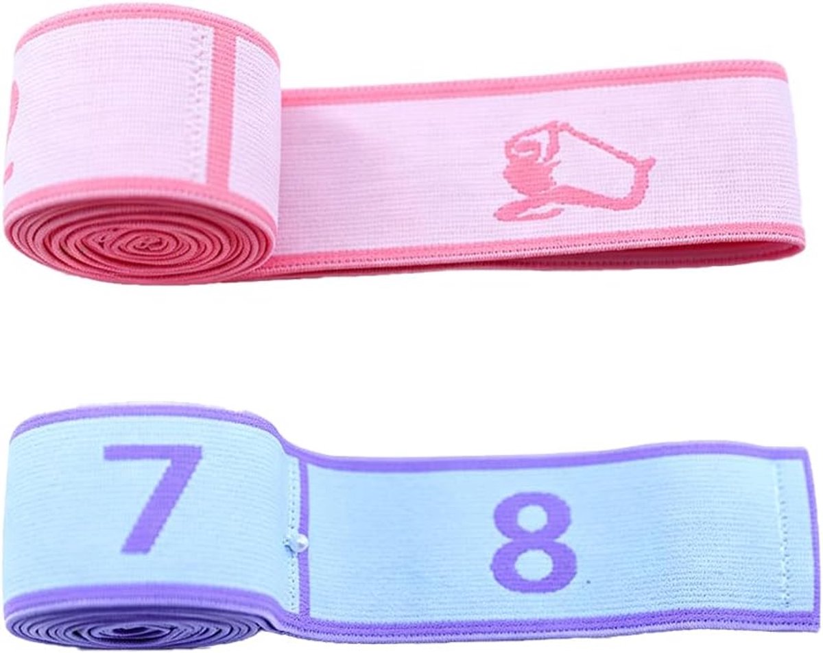 Yoga-gymnastiekband met lussen - 2 stuks - elastische stretchband - ideaal voor flexibiliteit - ShopVlot