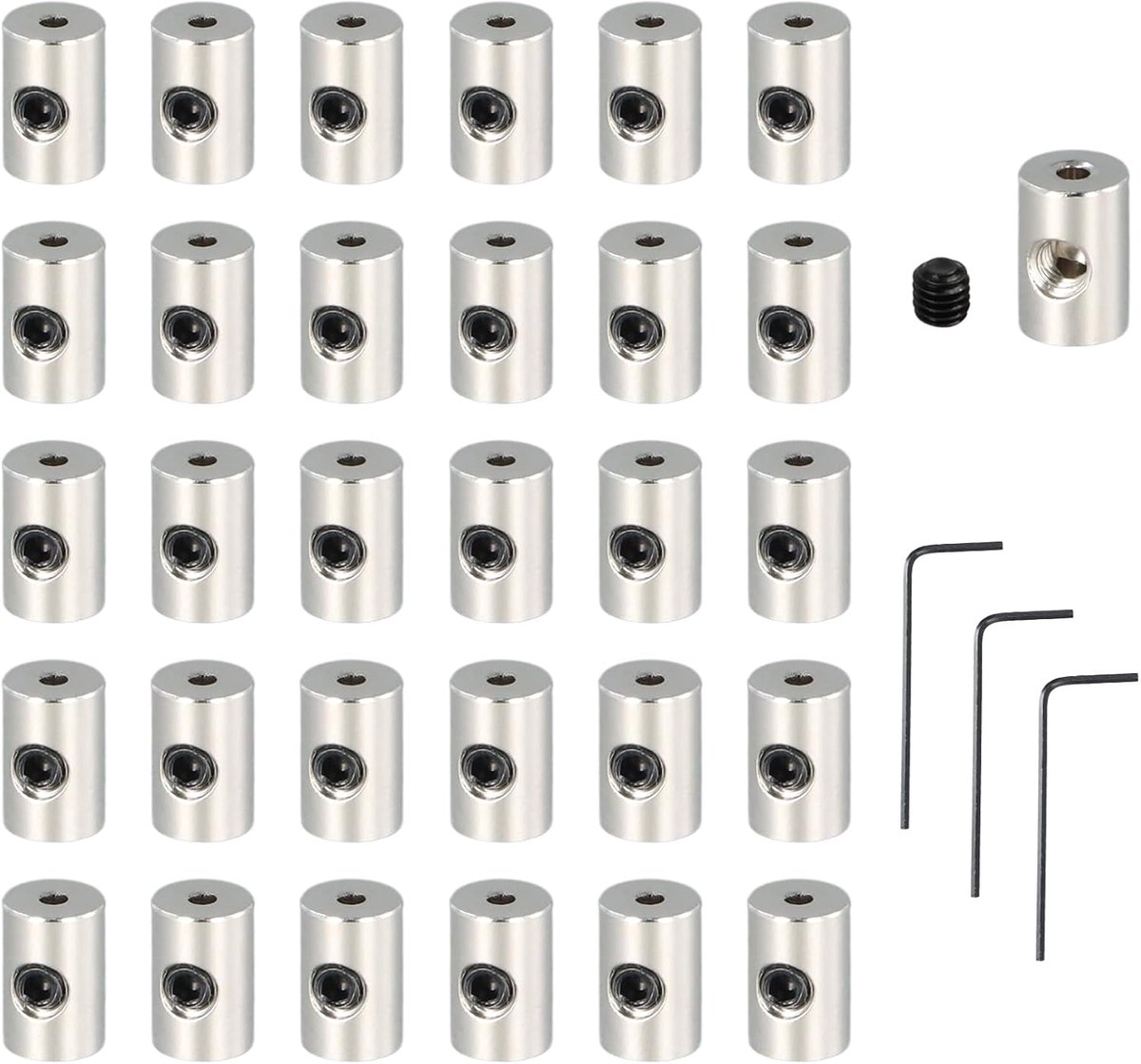 Brochestiften set 30 stuks - met mini inbussleutels - duurzame metalen accessoires - complete bevestigingsoplossing - ShopVlot