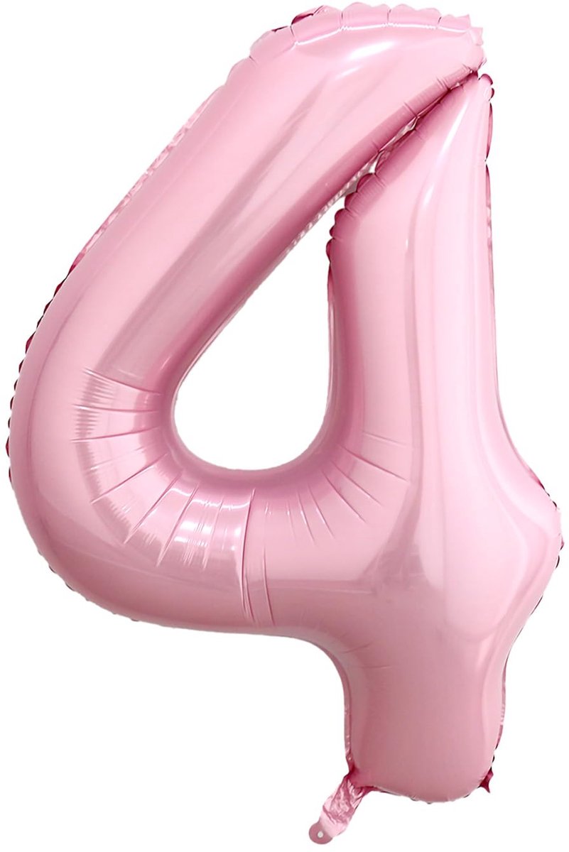 Ballon met cijfers groot 101,6 cm - roze cijfer 4 - verjaardagsballon - feestelijke decoratie - ShopVlot