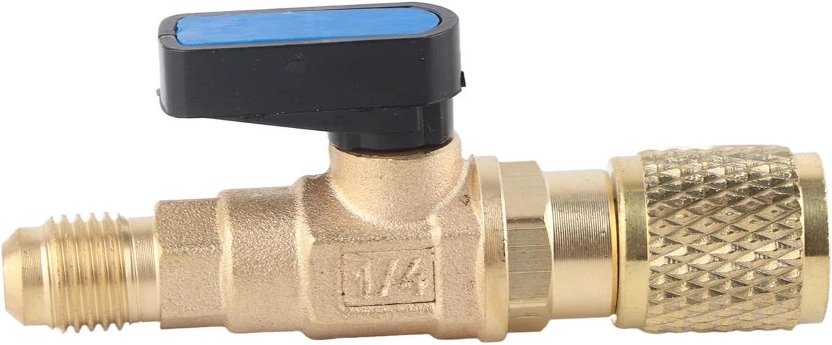 Kogelventiel 1/4" SAE - Messing HVAC A/C - Vervangingsklep - Eenvoudige controle koelmiddel - ShopVlot