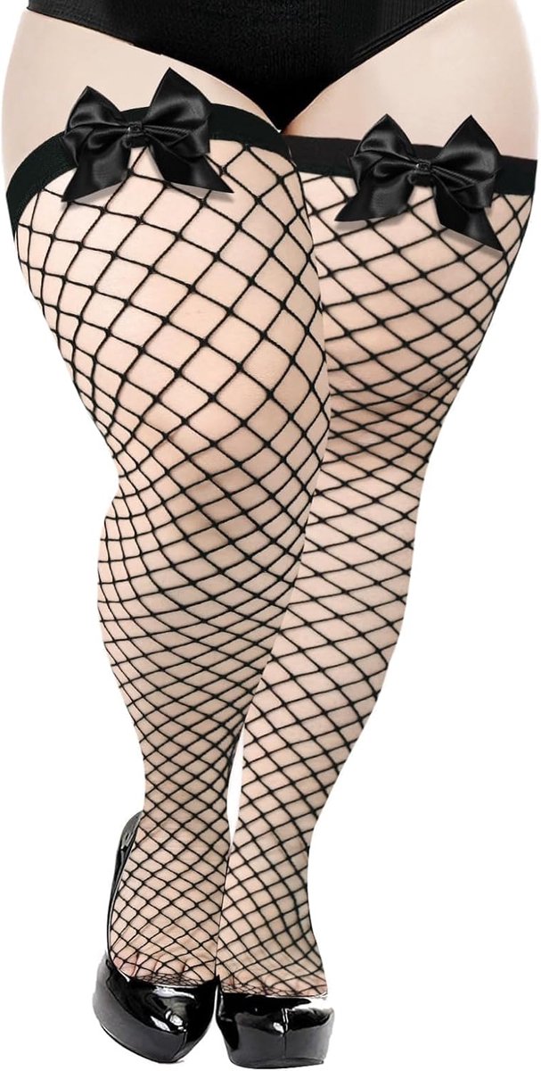 Visnetkousen voor dames - zonder jarretels - met strikjes - sexy uitstraling - ShopVlot