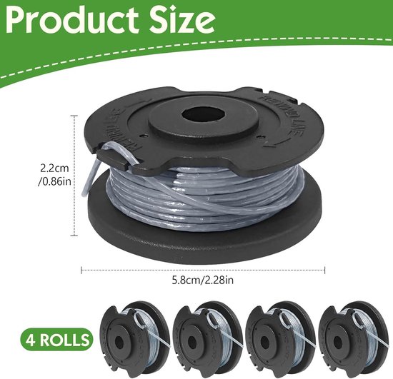 Vervangende Spoel voor Grastrimmer, Nylon Draad voor Grastrimmer, Autofeed Trimmerdraad, Geschikt voor EasyGrassCut 18/23/26 en 18-230/18-260, Duurzame Trimmerdraad voor Efficiënt Grasmaaien — afbeelding 5