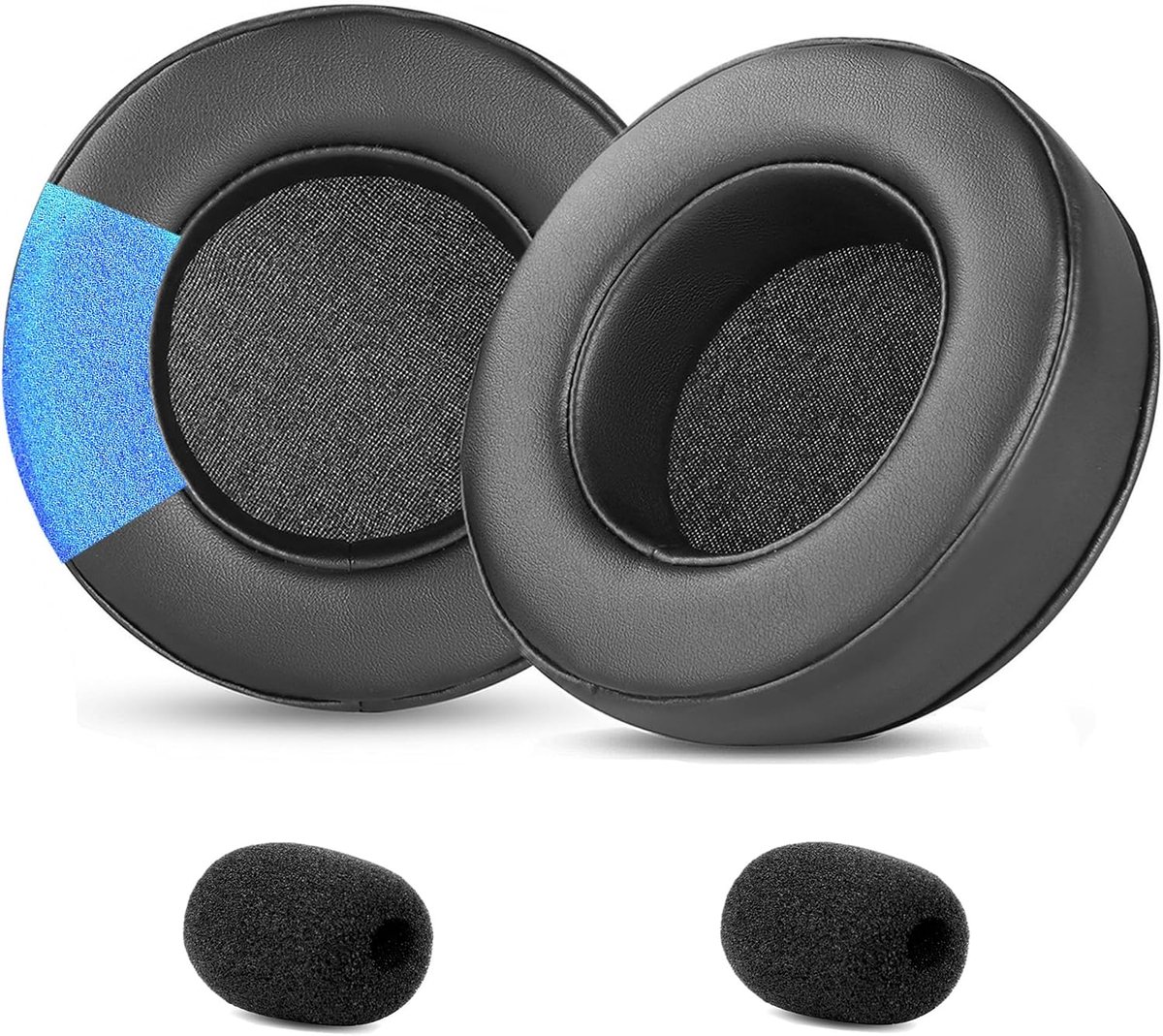 Ear Pads Replacement Ear Pads Cushion Compatible with HP OMEN 800 OMEN800 Headphones Protein Leather Memory Foam Black - ShopVlot