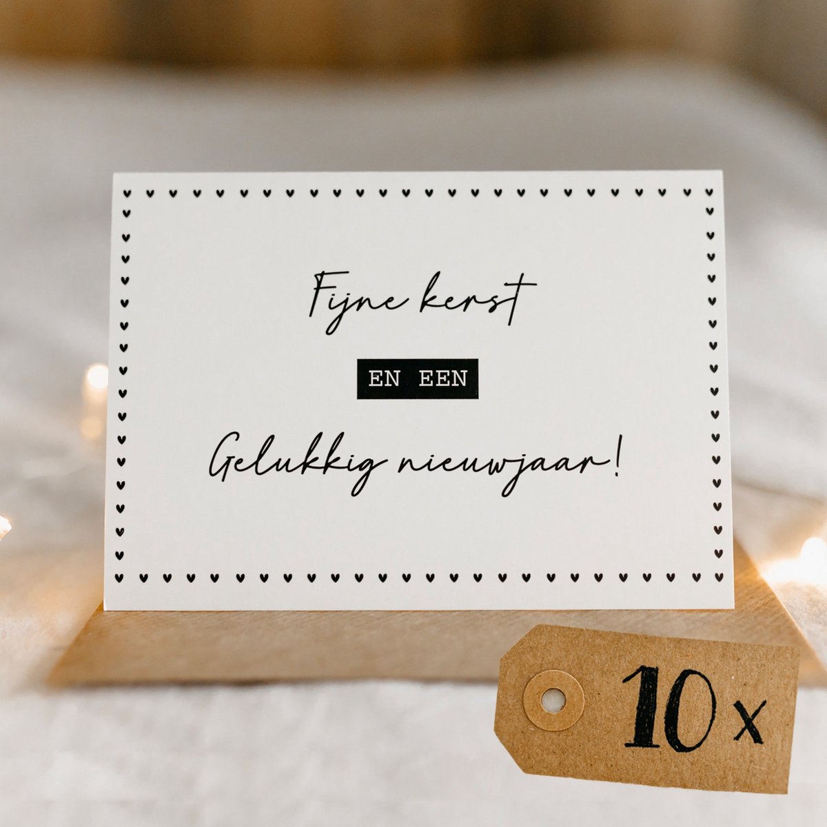 10x hippe Nederlandse kerstkaarten (A6 formaat) - kerst kaarten om te versturen - kaartenset - kaartjes blanco - kaartjes met tekst - Luxe kerstkaarten
