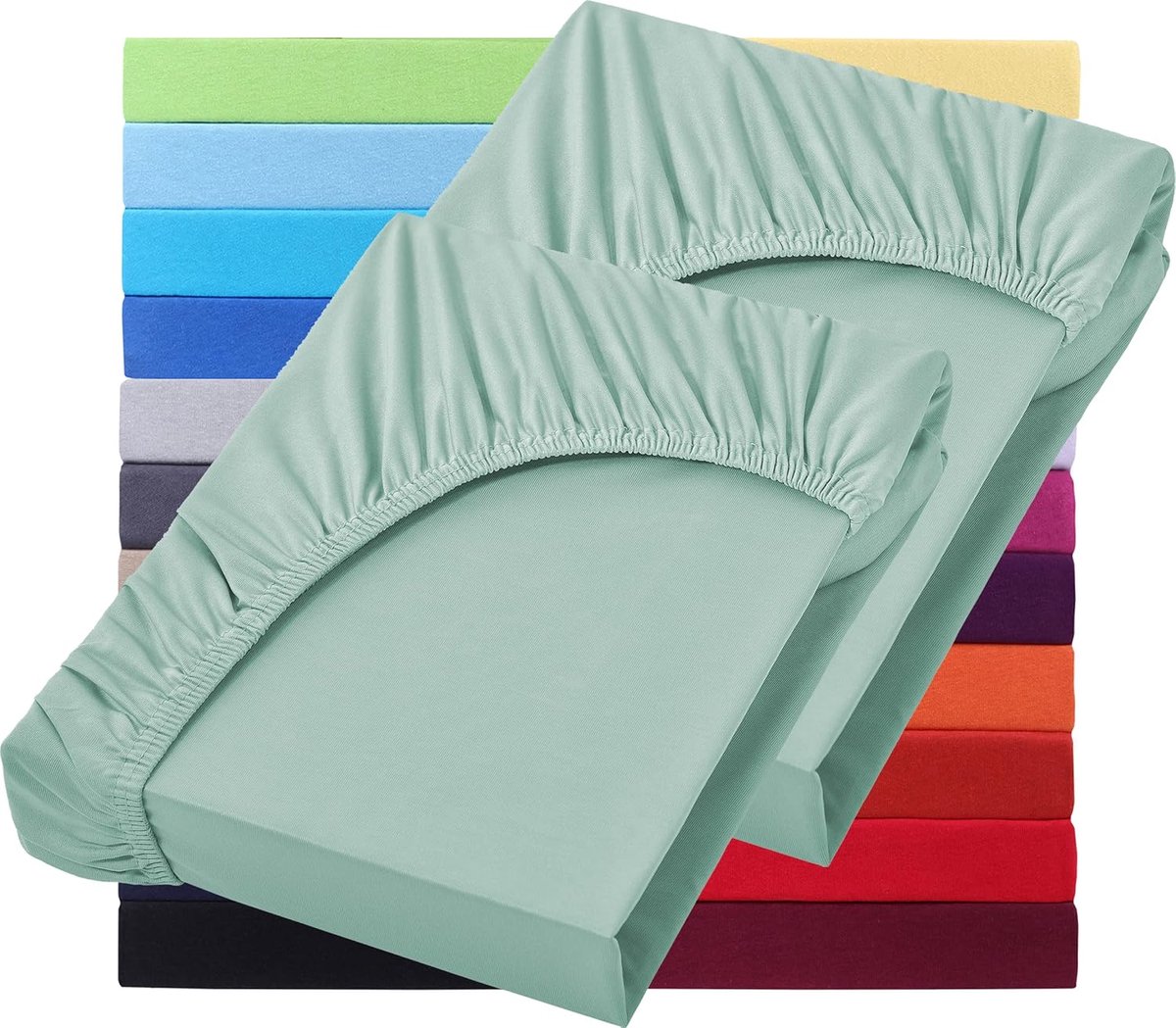 NatureMark Set of 2 waterbed & box spring bed fitted sheets 200 x 220 cm - 40 cm bridge - 200x220 cm fitted sheet - ShopVlot
