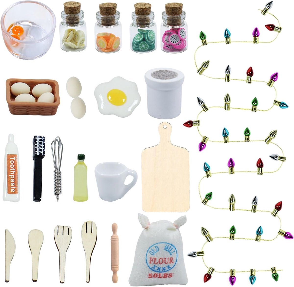 Wichtel Accessories, 26 Pieces Miniature Gnome Accessories, Christmas Gnome Kitchen Accessories, Miniature Dollhouse - ShopVlot