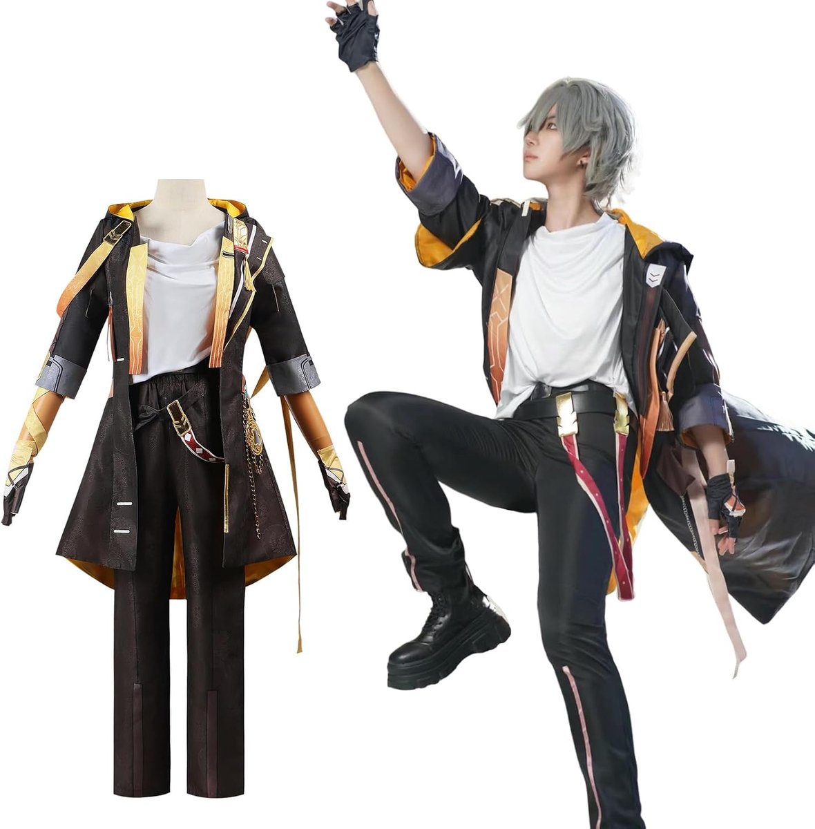 Fiamll Honkai Star Rail Caelus Cosplay Caelus Costume Anime Fancy Dress Up Caelus Uniform Halloween Carnival Costume XL - ShopVlot