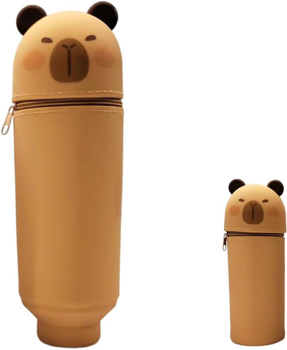 Capybara Silicone Case, 2-in-1 Soft Silicone Pencil Case, Capybara Pencil Case for School Girls and Teenagers Ideal - ShopVlot