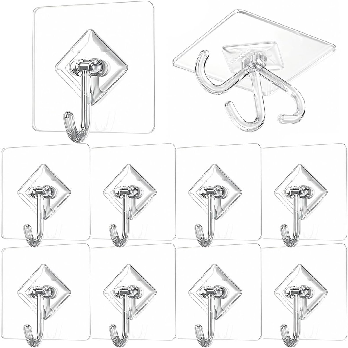 Large Self Adhesive Hooks Wreath Hangers for Easter Christmas Halloween Wedding Decorations Set of 10 Sticky Hooks - ShopVlot