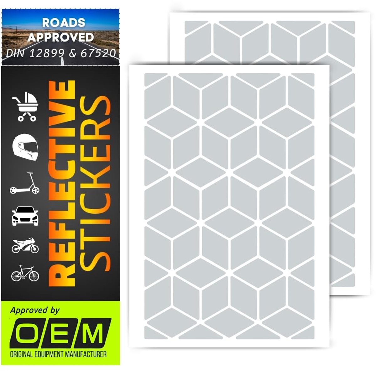 DIN 67520 & ECE 104 Reflector Sticker Made with Ora Fol 5600, Self-Adhesive, Waterproof, UV-Resistant, Suitable for - ShopVlot