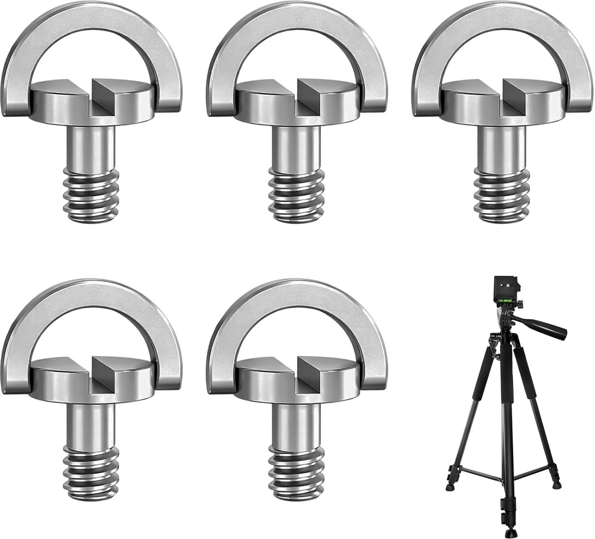 1/4 inch schroef camera snelsluiting schroef met D-ring, roestvrij staal statief voor snelwisselplaat, kooi en - ShopVlot