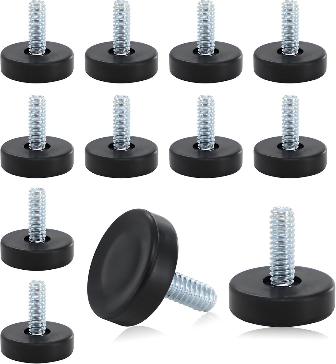 6 stuks nivelleringspoten, in hoogte verstelbare poten, verstelbare meubelpoten, 1/4 inch, verzinkt koolstofstaal, in - ShopVlot