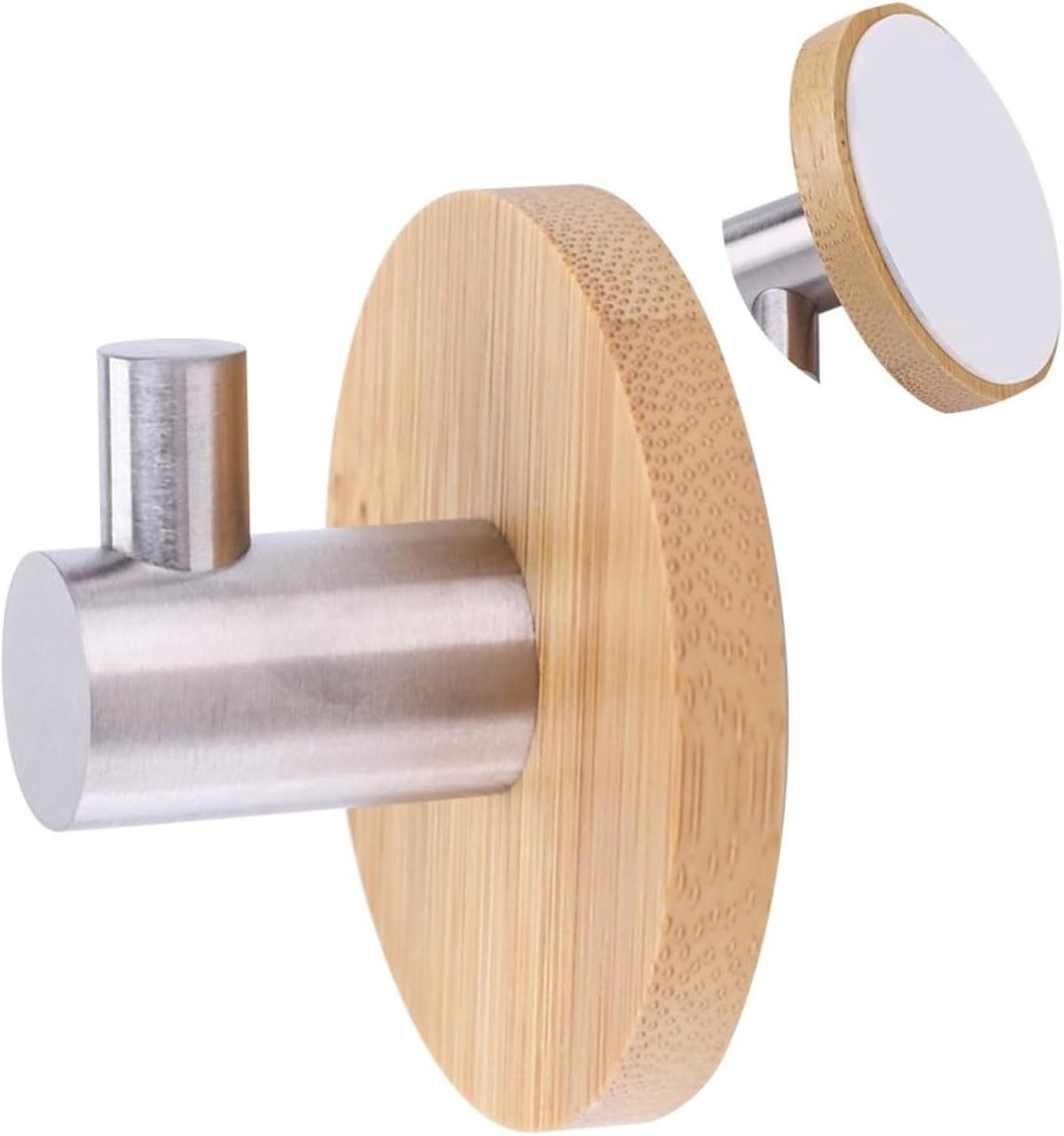 Self Adhesive Hook, Coat Hook, Wood, Stainless Steel, Wall Hanger, Hook, Towel, Hanging Hook, Organizer for Home - ShopVlot