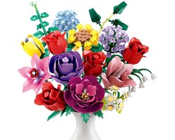 Zhe Gao 11304 Kleurrijke bloemen bouwset | Botanical Flowers Collection modelbouw | Classic Creator STEM speelgoed bouwpakket voor volwassenen en kinderen | Educatief decoratie Kunstbloemen boeket niet geschikt voor Lego | bouwdoos met 907 bouwstenen