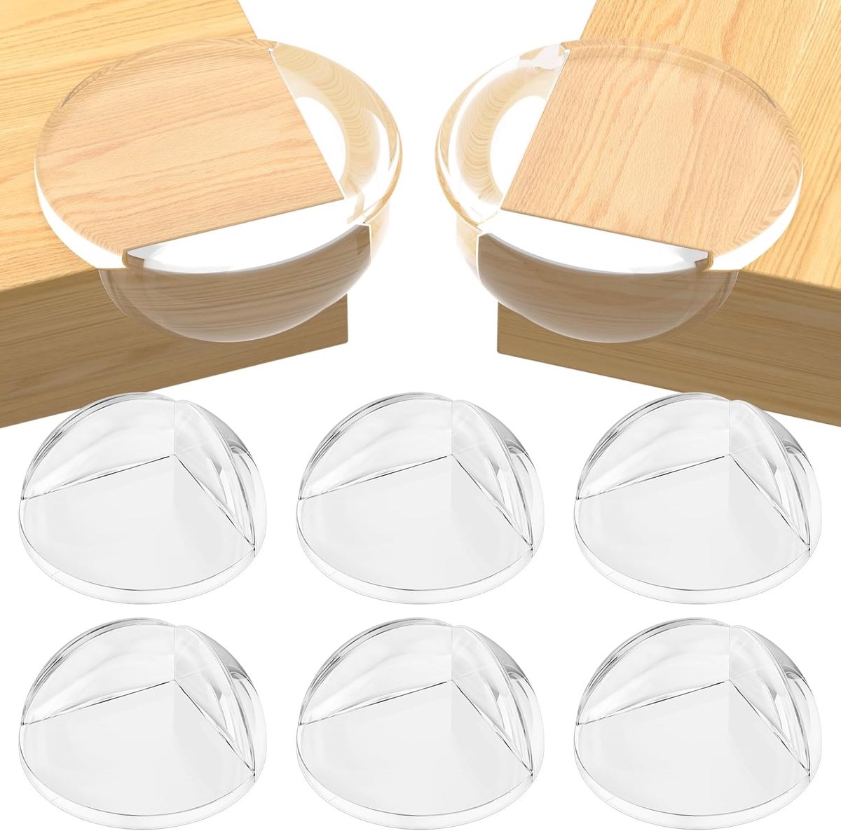 Pack of 6 Baby Corner Protection, Baby Edge Protection, Self-Adhesive Edge Protection, Transparent Table Edge - ShopVlot